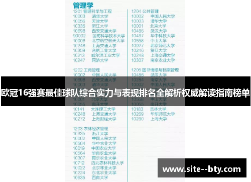 欧冠16强赛最佳球队综合实力与表现排名全解析权威解读指南榜单